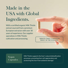 Gaia Herbs Milk Thistle label detail emphasizing full-spectrum extract