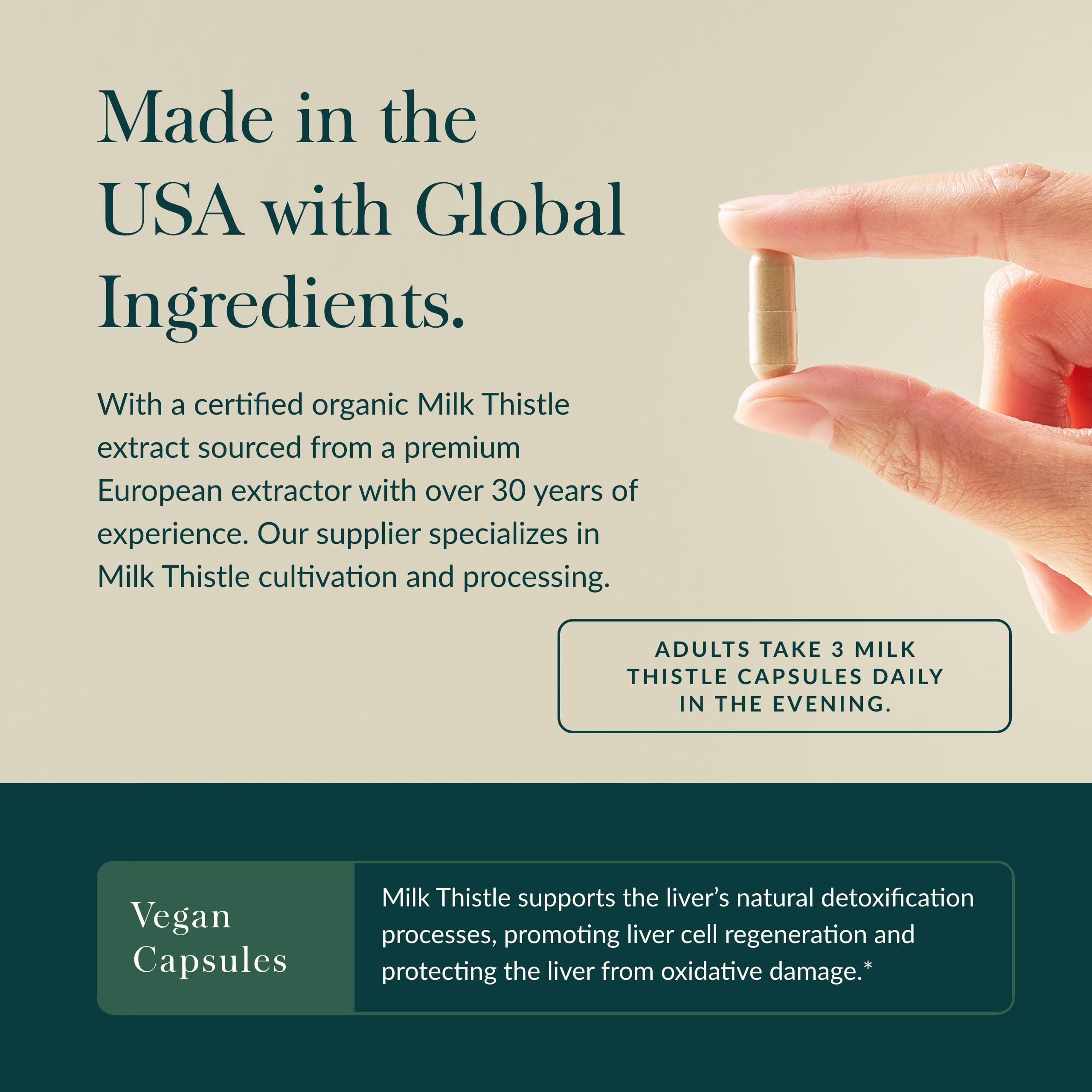 Graphic showing organic ingredients for Gaia Milk Thistle