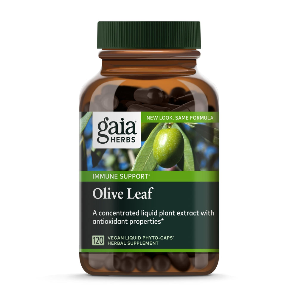 Bottled Gaia Herbs Olive Leaf Immune Support capsules - 120 vegan capsules
