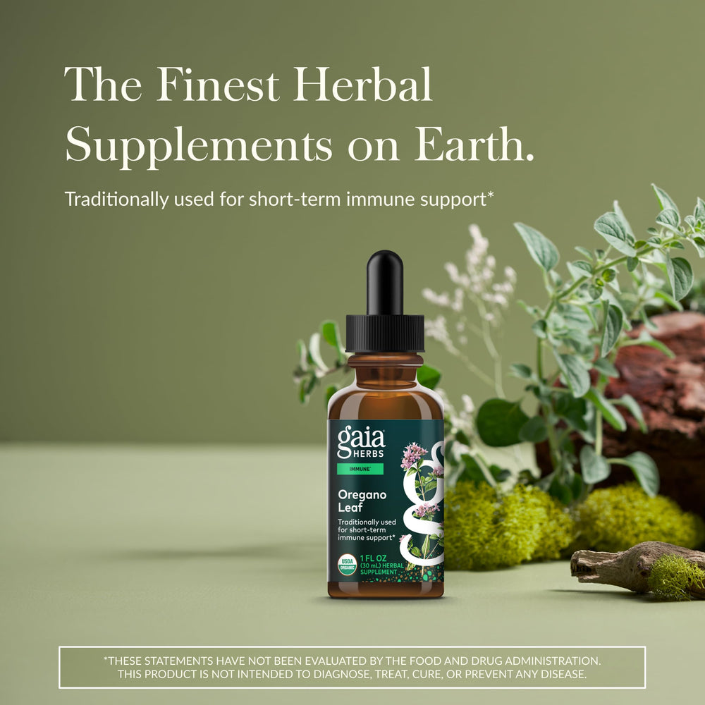 Certified Organic logo with oregano leaf product label