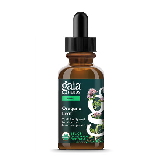 Gaia Herbs Oregano Leaf Immune Support liquid bottle front view