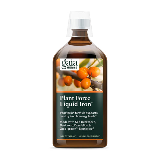 Gaia Herbs Plant Force Liquid Iron bottle front view