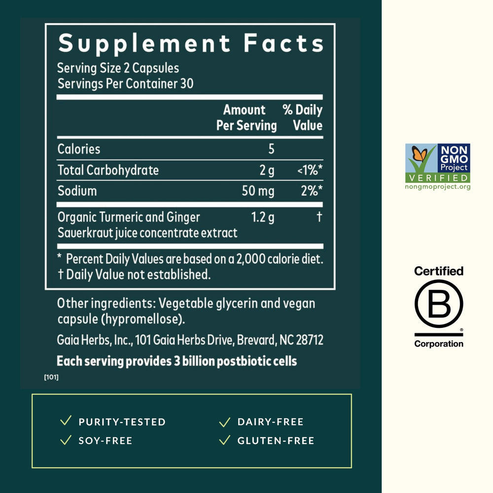 Postbiotic cells per serving – 3 billion