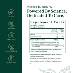 Gaia Herbs PRO Ashwagandha 700 capsules for convenient daily use.