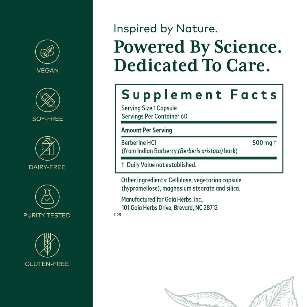 Berberine derived from Indian barberry bark used in the formula