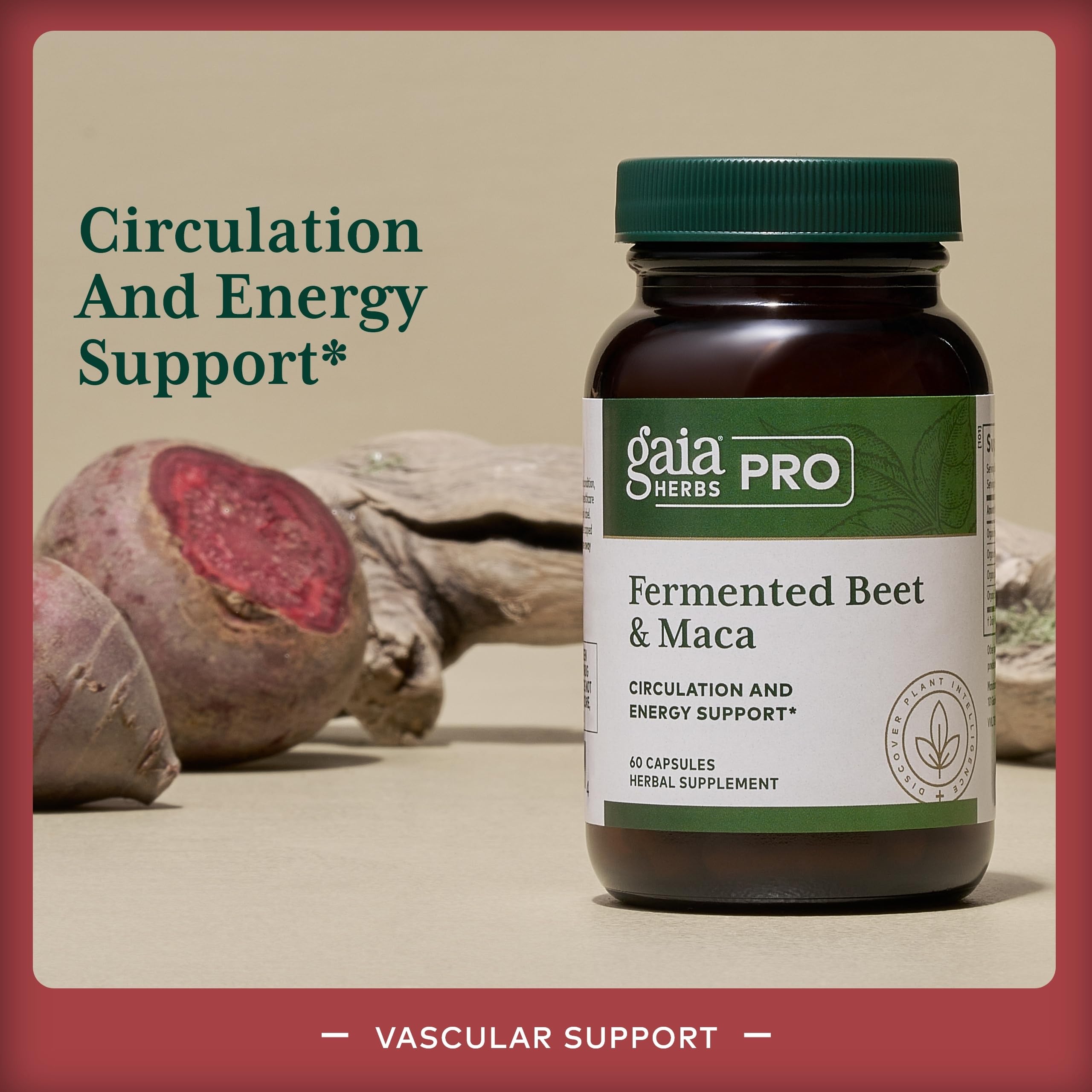 GAIA Herbs PRO carrot spinach blend close-up suggests antioxidant nourishment.