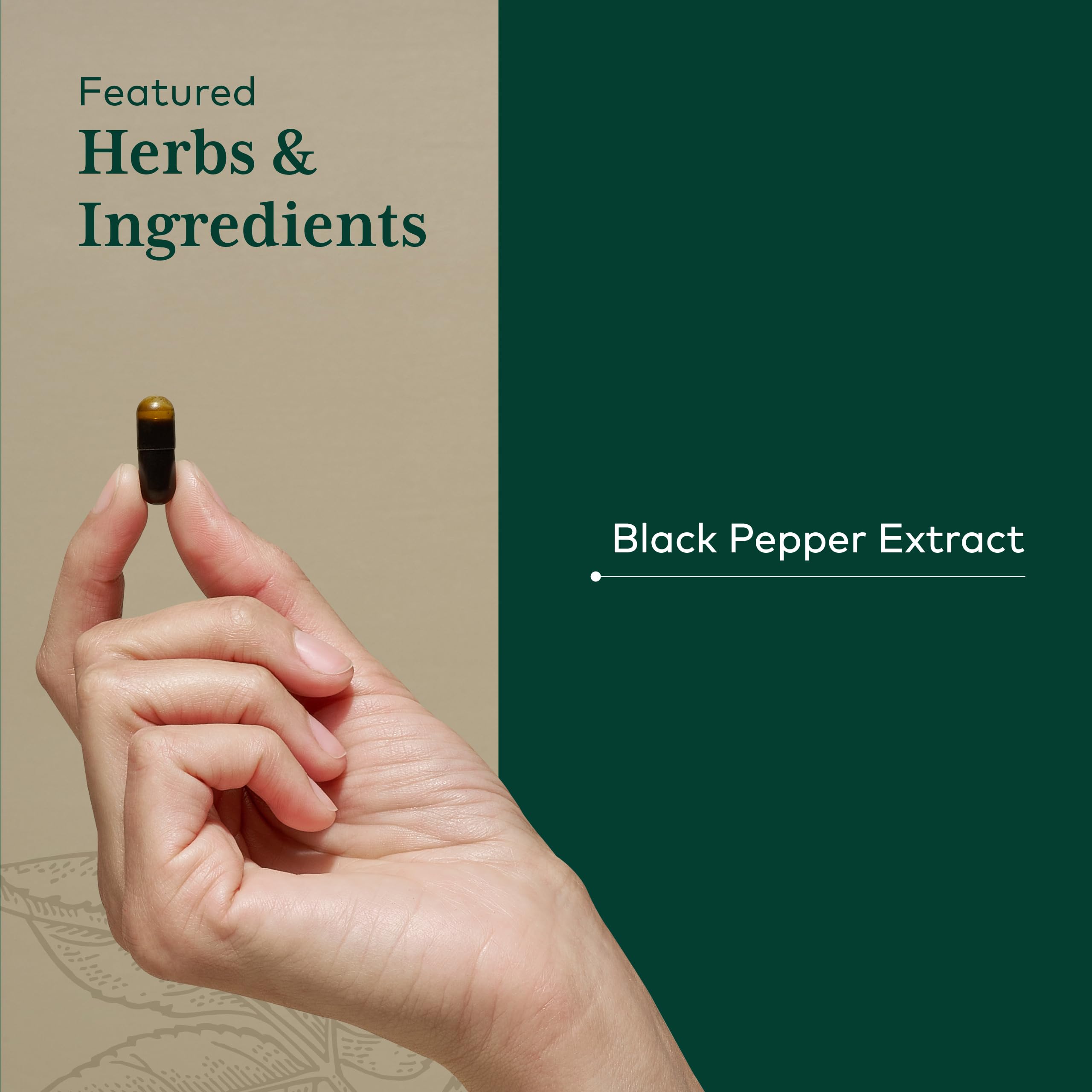 Gaia Herbs PRO black pepper extract close-up indicating enhanced absorption