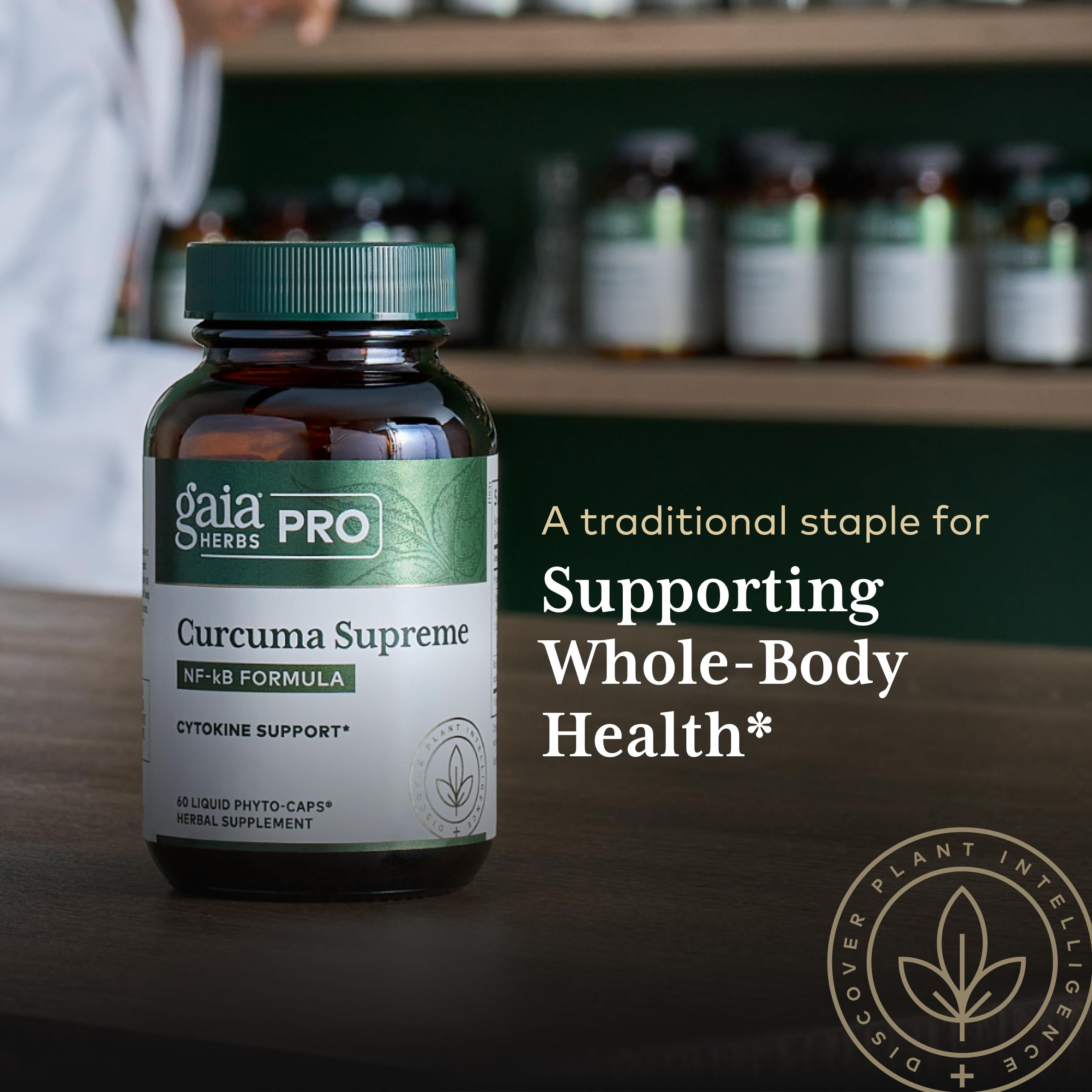 Gaia Herbs PRO capsule cut open revealing liquid extract for potency