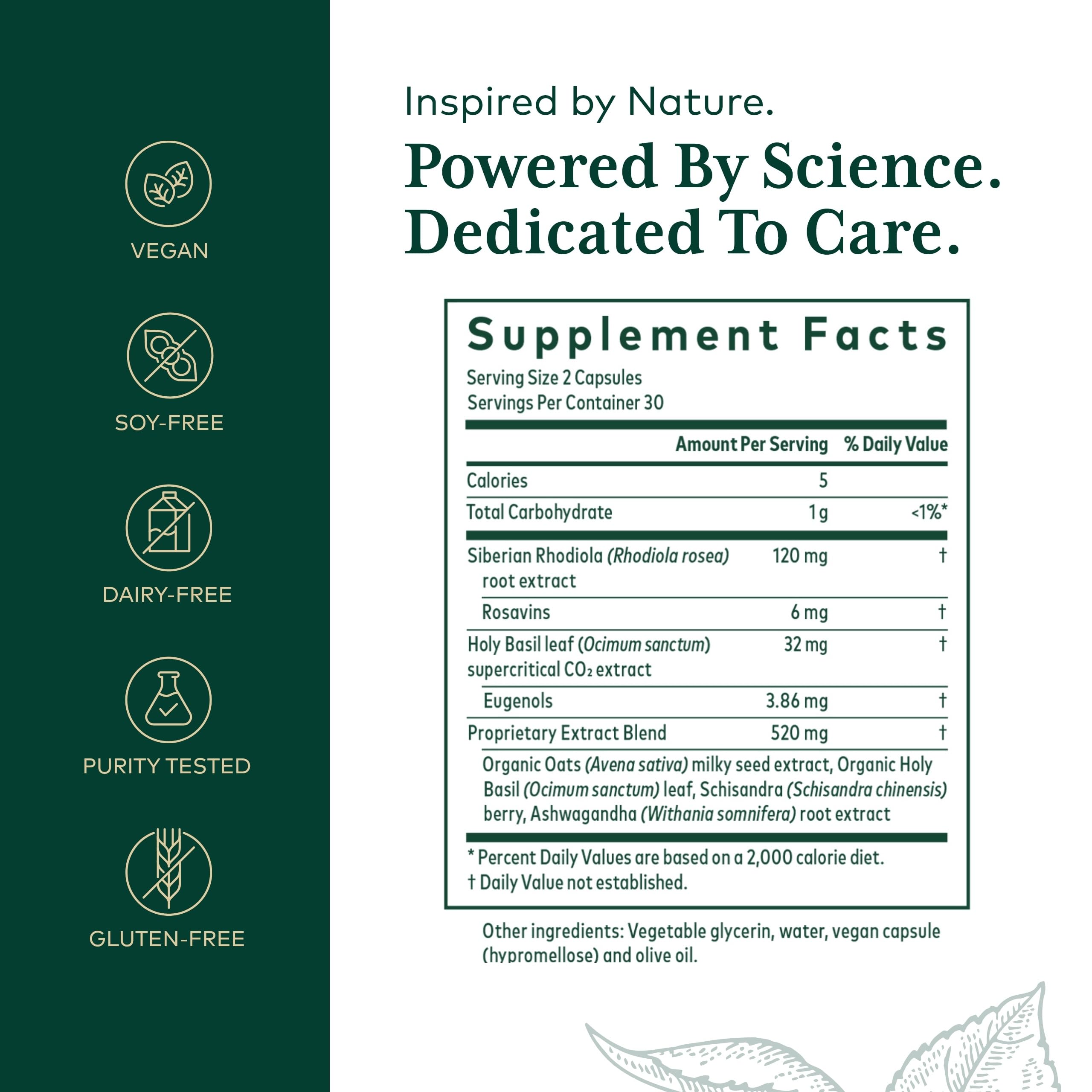 Adaptogen and nervine support ingredients for Daytime HPA