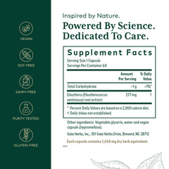 Close up of Gaia Herbs PRO Eleuthero vegan liquid phyto-capsules