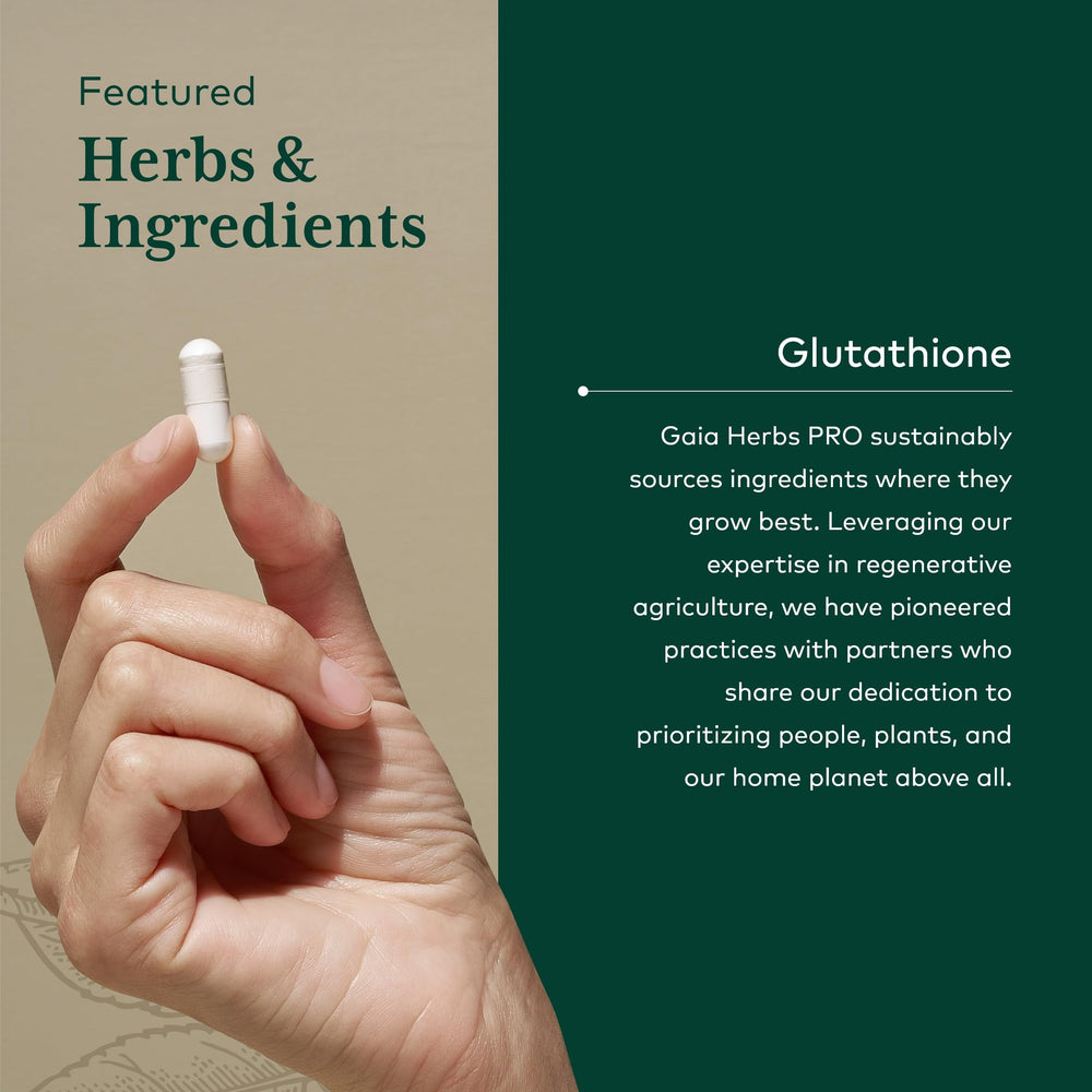 GAIA Herbs PRO Glutathione 500 supplement facts panel