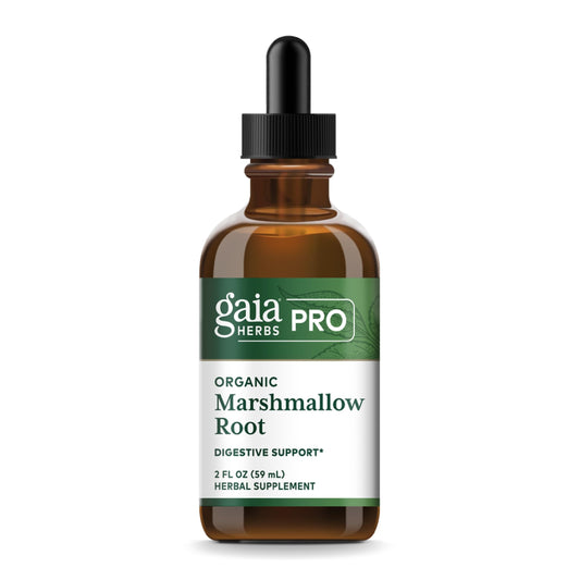 GAIA Herbs PRO Organic Marshmallow Root product hero image with bottle