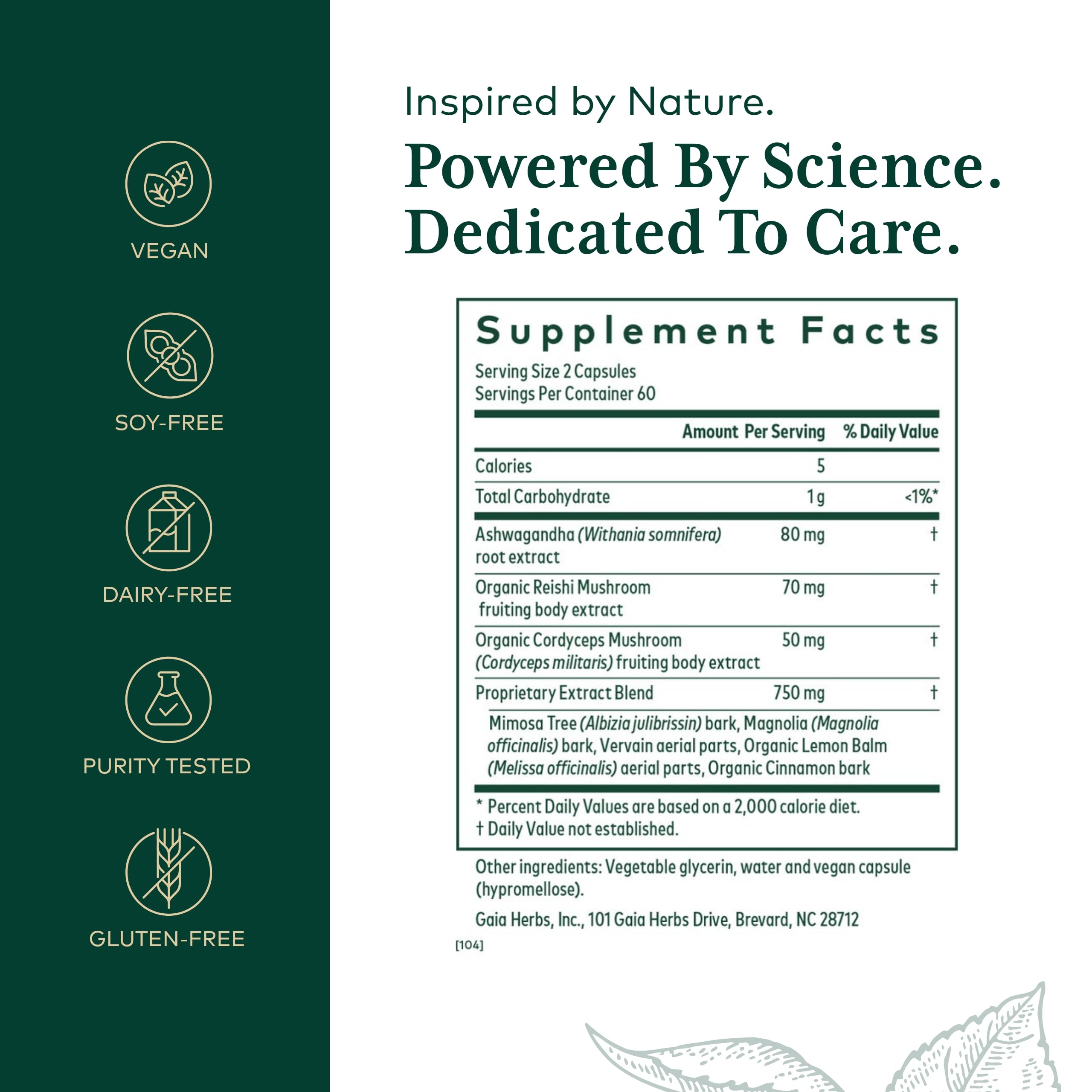 Close-up of Gaia Herbs Pro Nighttime HPA label