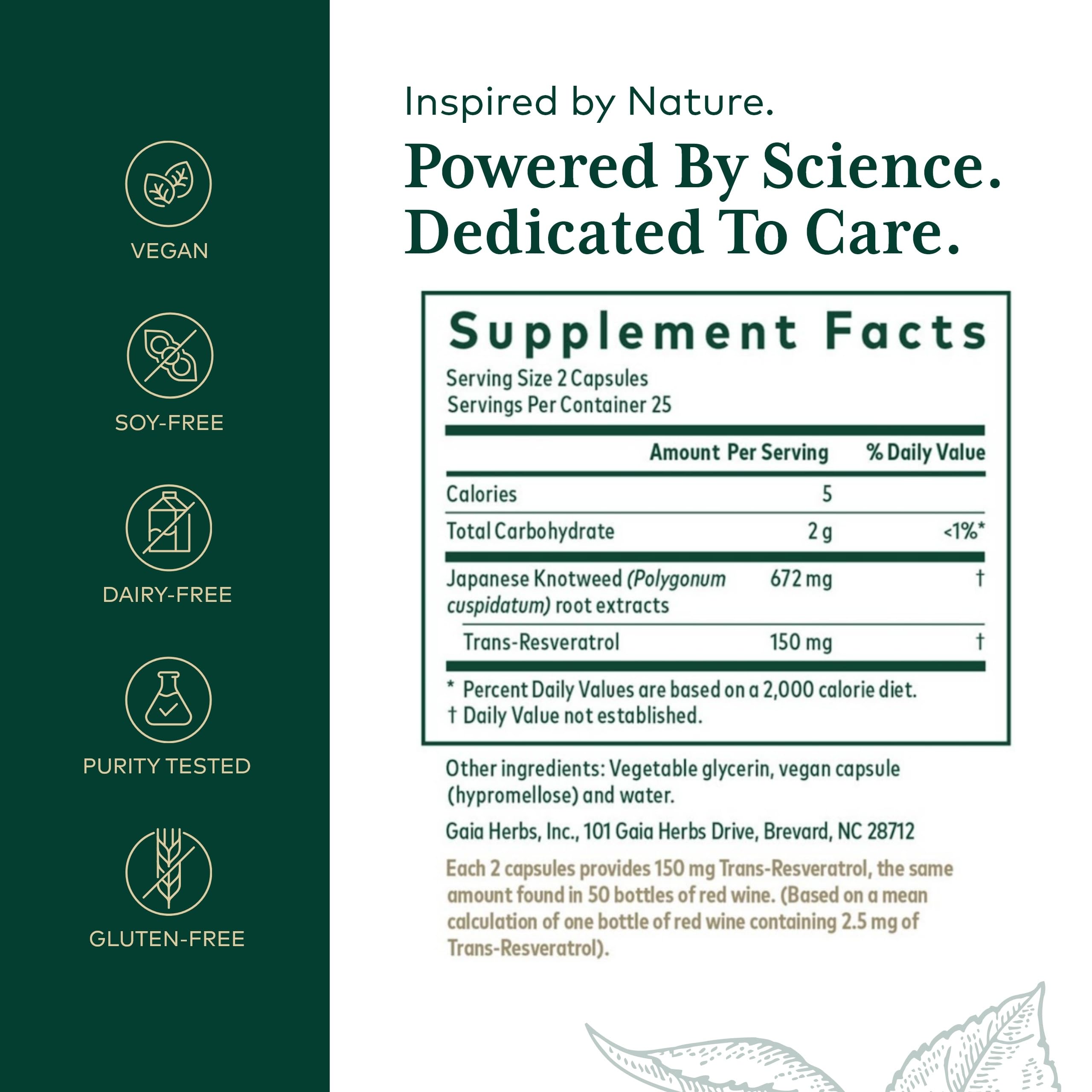 Close-up of Resveratrol 150 label showing 150 mg trans-resveratrol