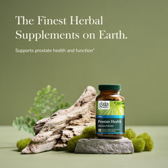 Close-up of Gaia Herbs Prostate Health bottle label
