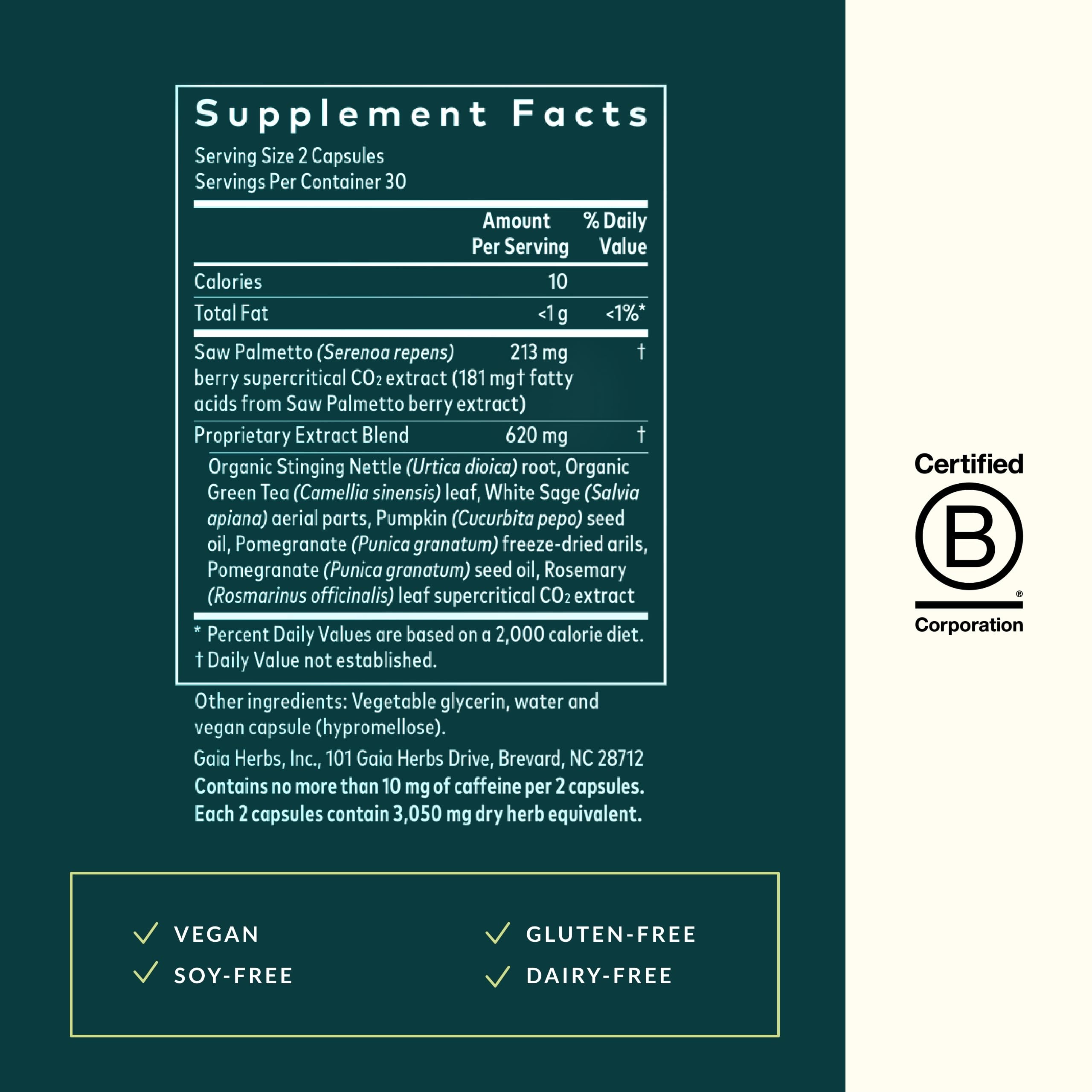 Saw palmetto berries used in Prostate Health formula