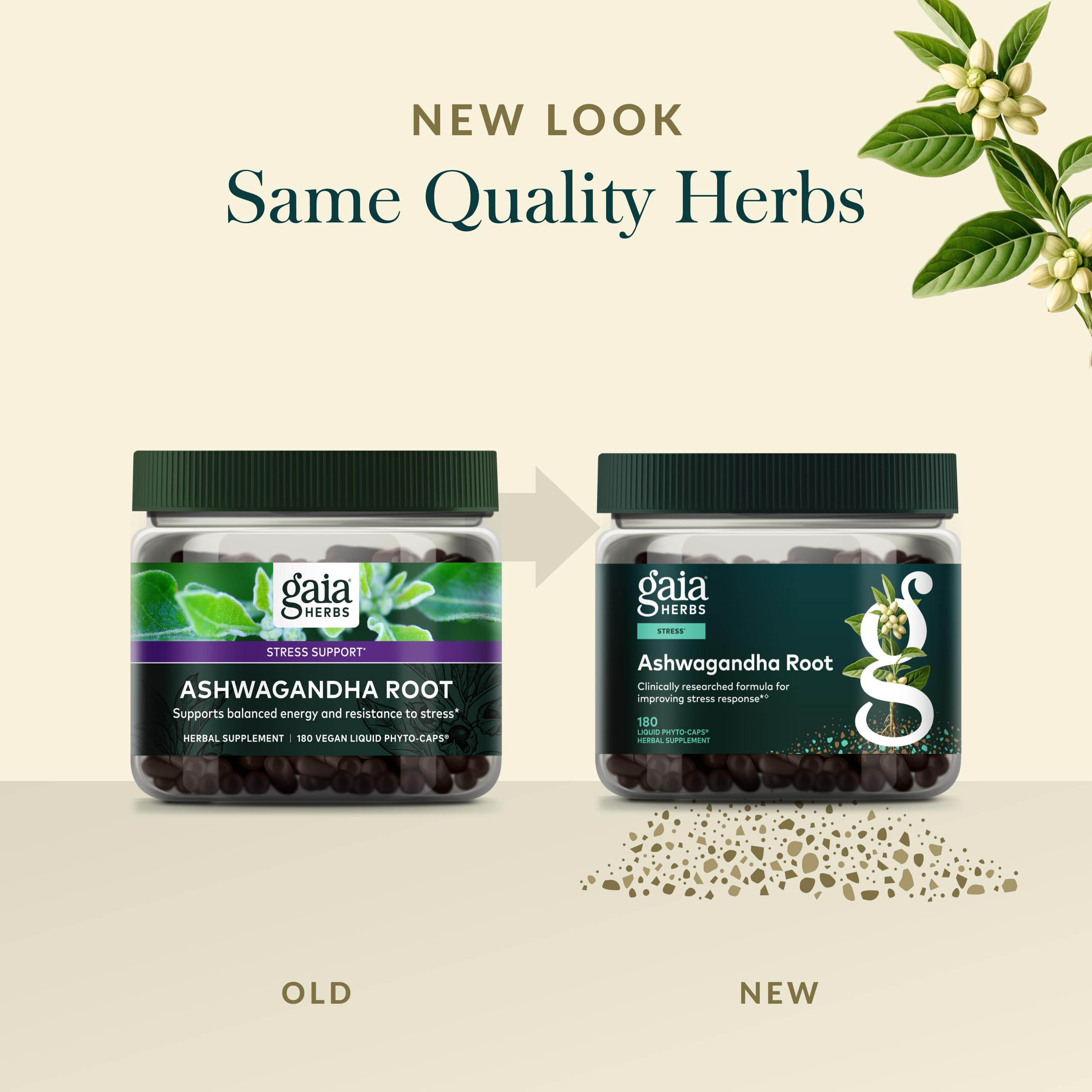 Gaia Herbs quality commitment seal—rigorous soil-to-supplement oversight.
