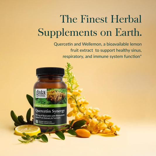 Quercetin Synergy ingredients listed on Gaia label