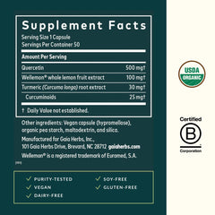 Wellemon and turmeric ingredients in Gaia Quercetin Synergy