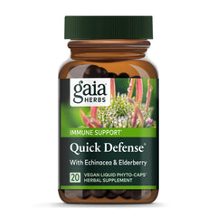 Gaia Herbs Quick Defense product bottle on white background