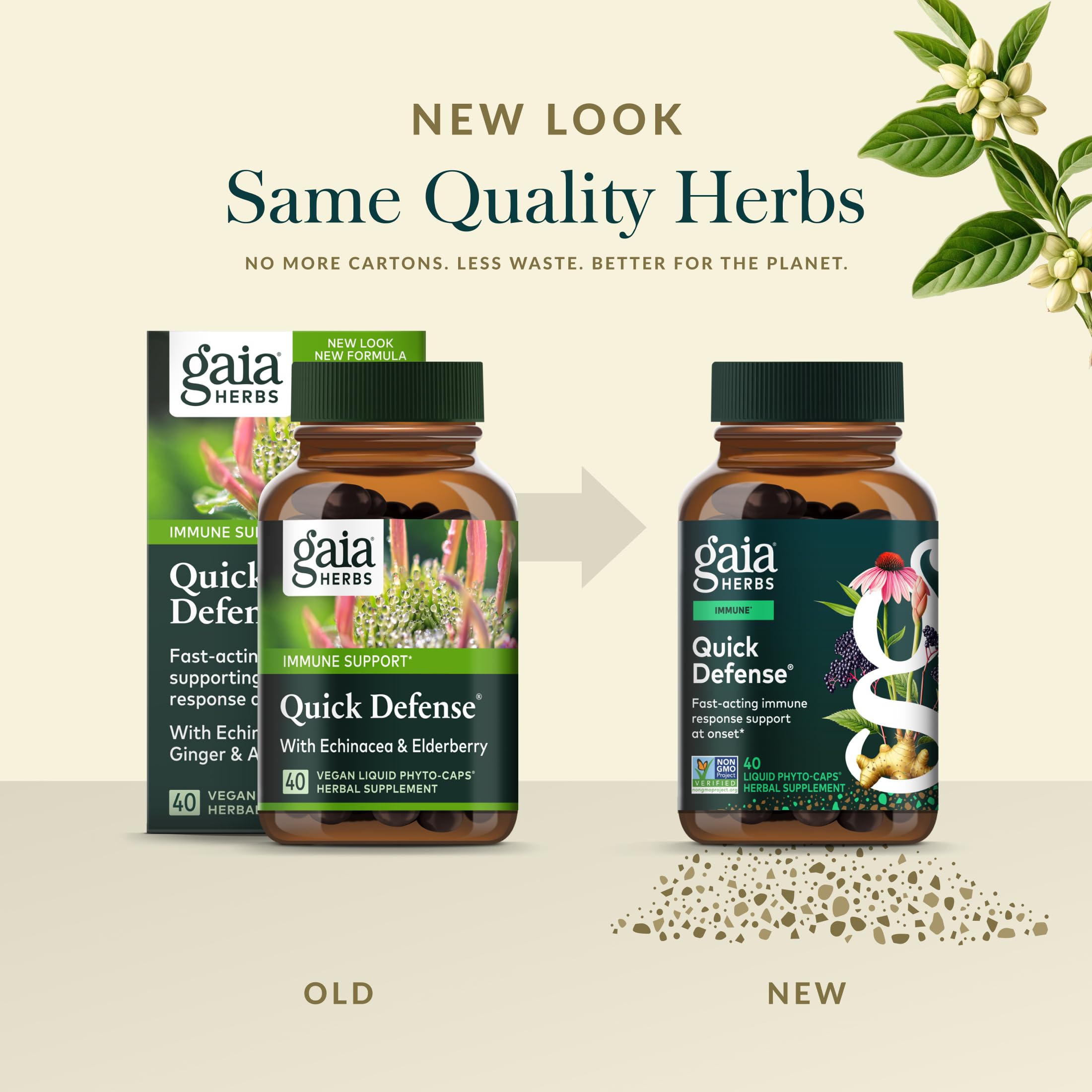 Gaia Herbs Quick Defense andrographis element showcases herbal blend