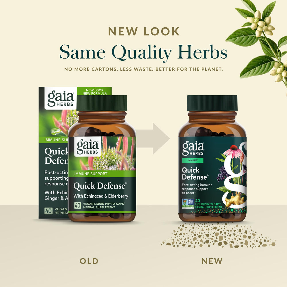 Gaia Herbs Quick Defense andrographis element showcases herbal blend