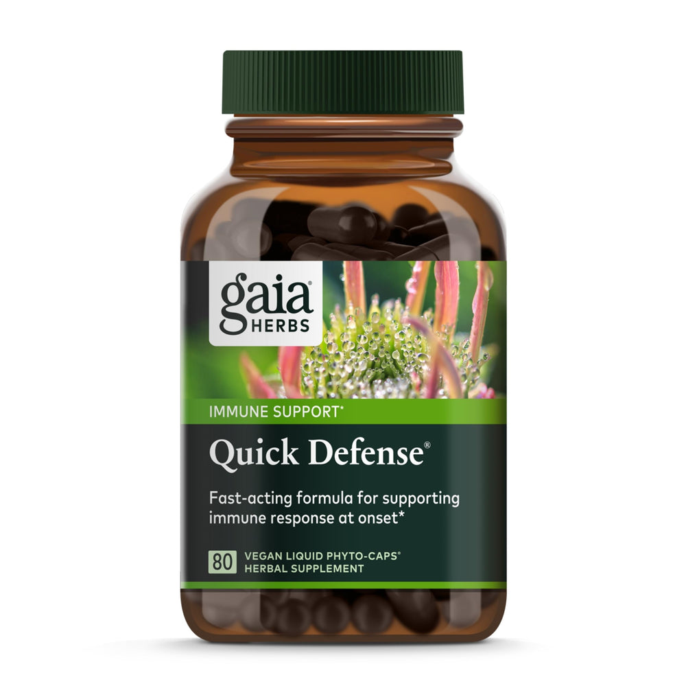 Gaia Herbs Quick Defense bottle – front view