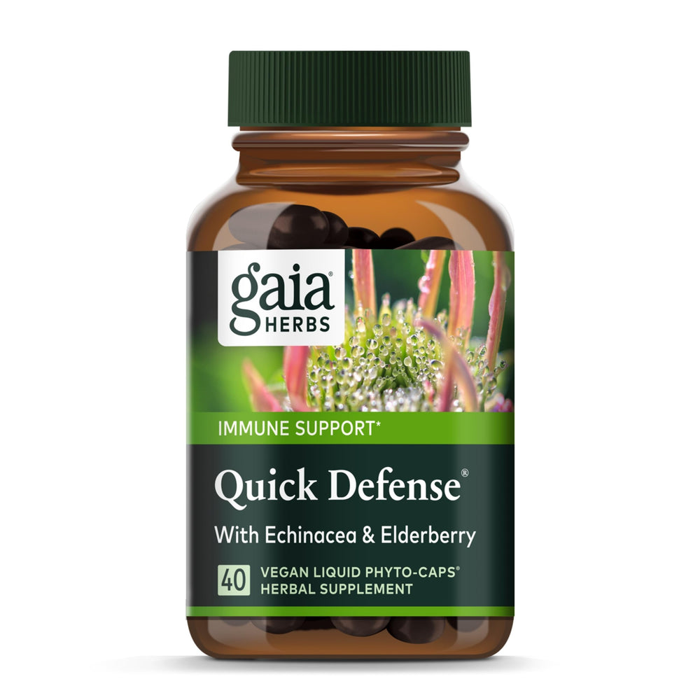 Gaia Herbs Quick Defense bottle – front view