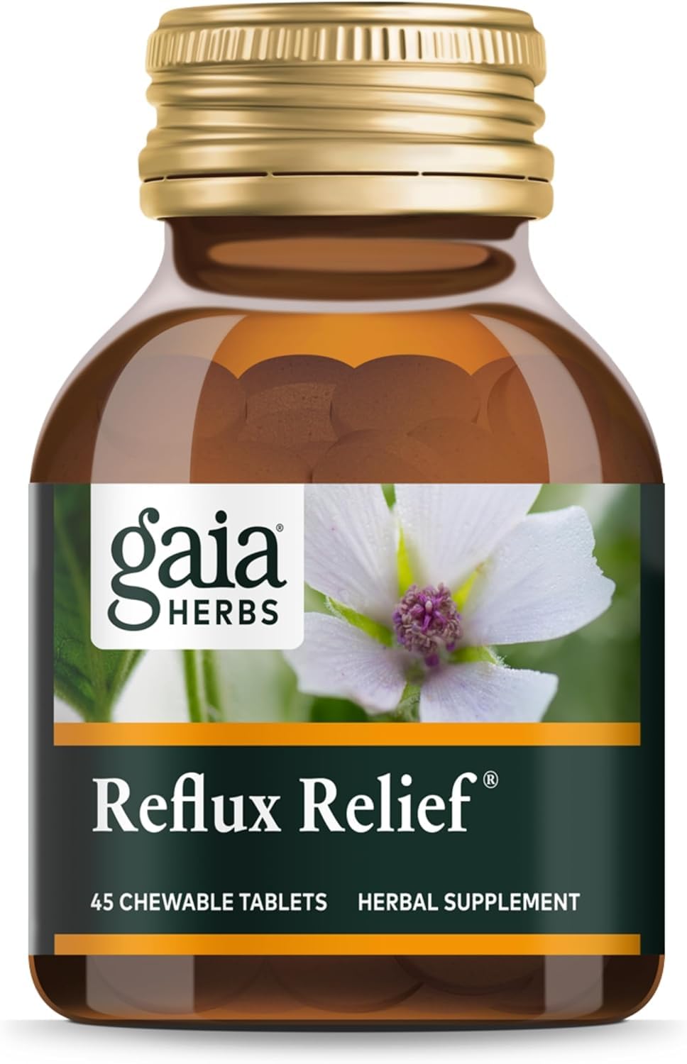 Gaia Herbs Reflux Relief chewable tablets for on the go heartburn support