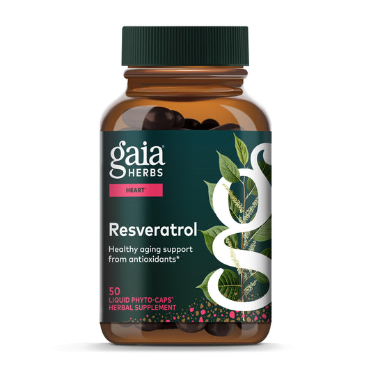 Gaia Herbs Resveratrol 150 mg bottle front label