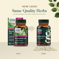Gaia Herbs Resveratrol 150 mg bottle with retail packaging