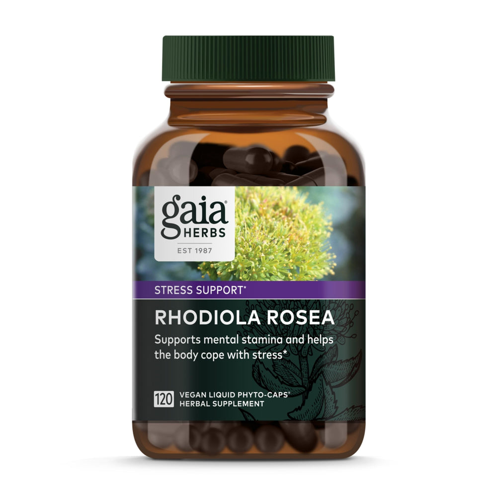 Gaia Herbs Rhodiola Rosea 120 vegan capsules hero image