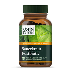 Gaia Herbs Sauerkraut Postbiotic bottle and label