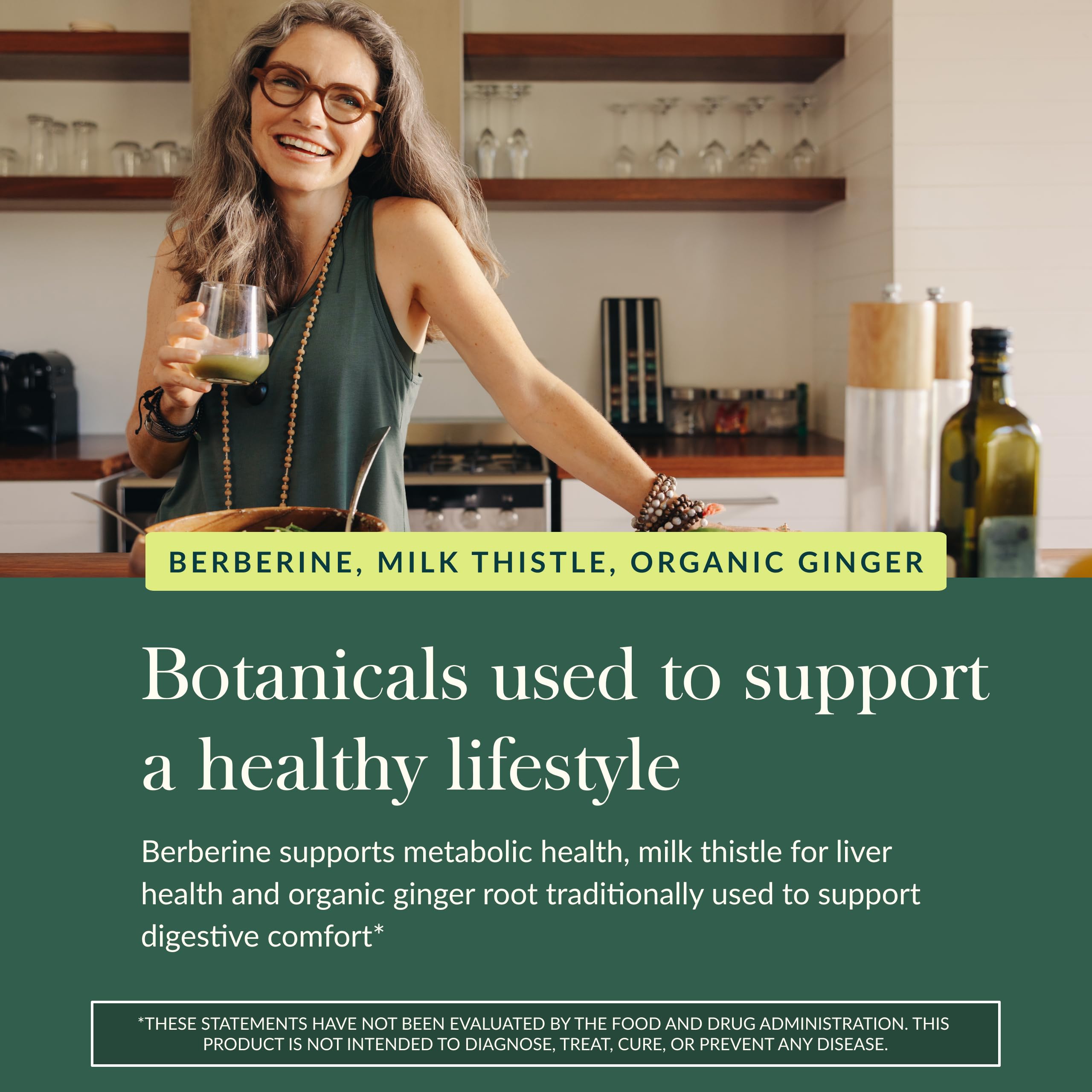 Label showing Silactive Milk Thistle Extract in Gaia Herbs blend for liver function support.