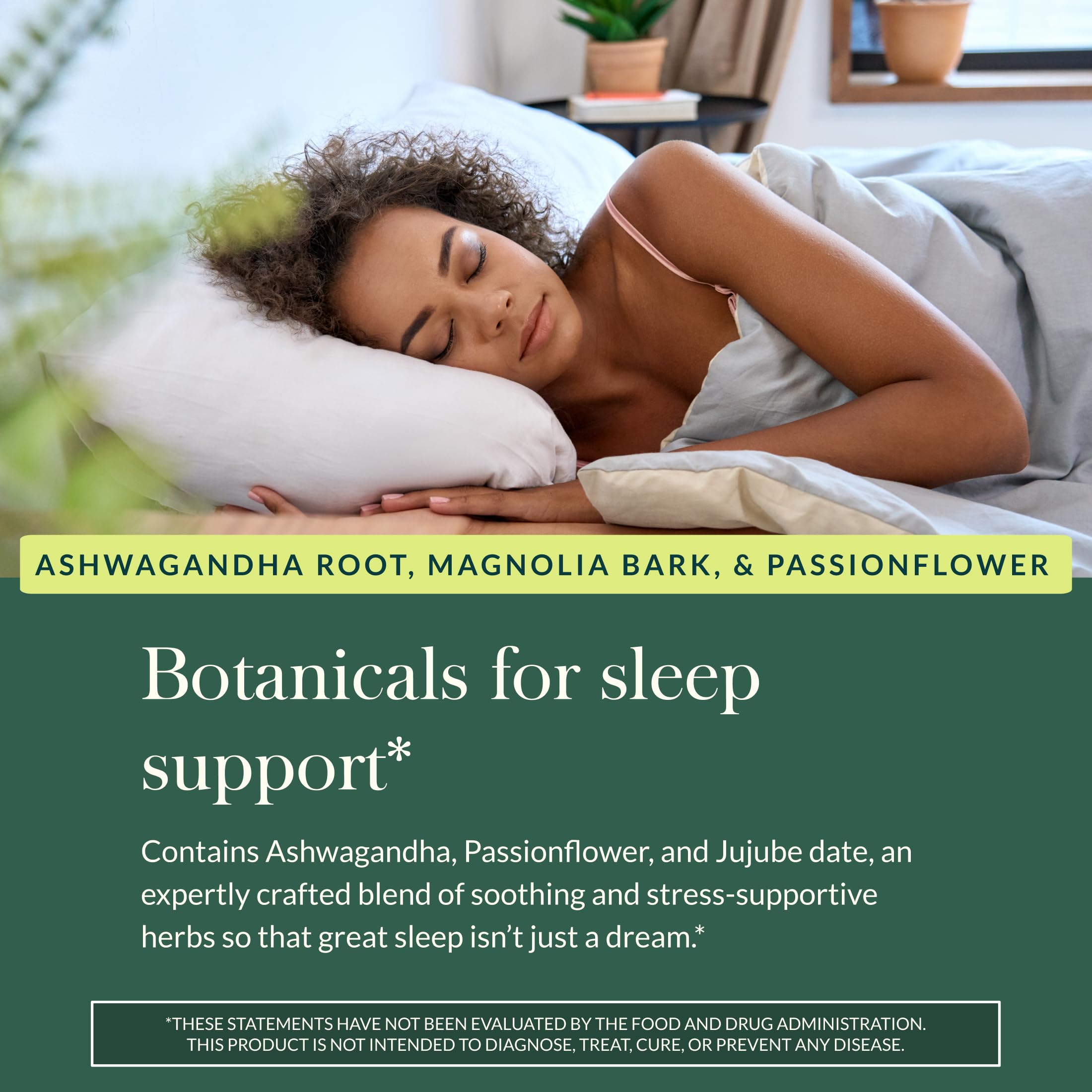 Gaia SleepThru passionflower image hints at tranquil night-time rituals.