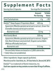 Close-up of Somni-Mint Rosmarinic Complex ingredients: green tea extract, lemon balm, spearmint