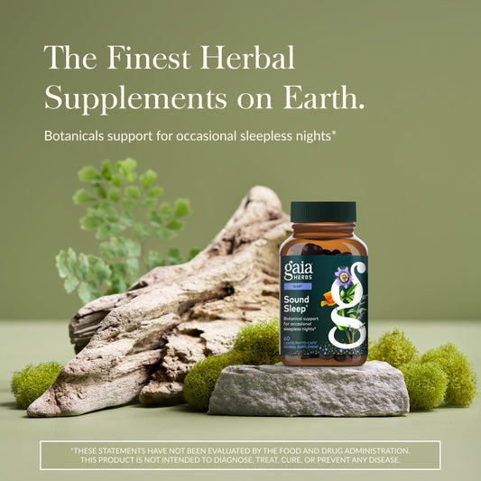 Close-up of Gaia Herbs Sound Sleep label
