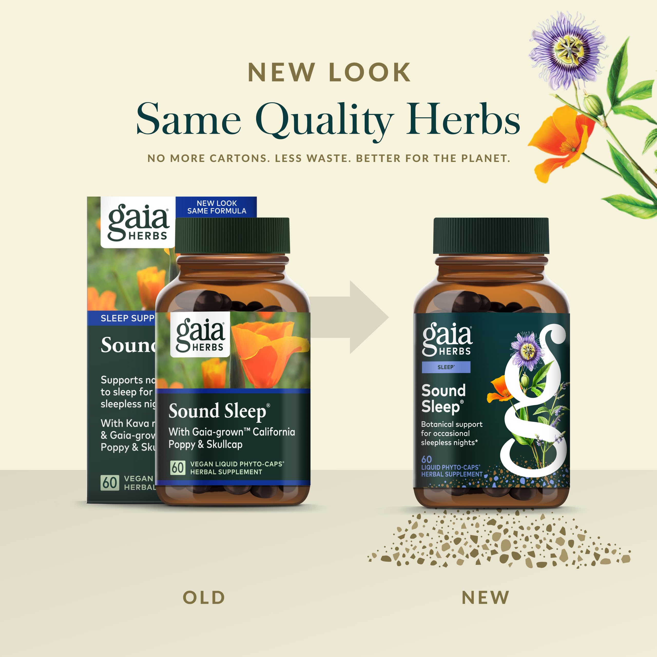 Gaia Herbs logo visible on Sound Sleep bottle