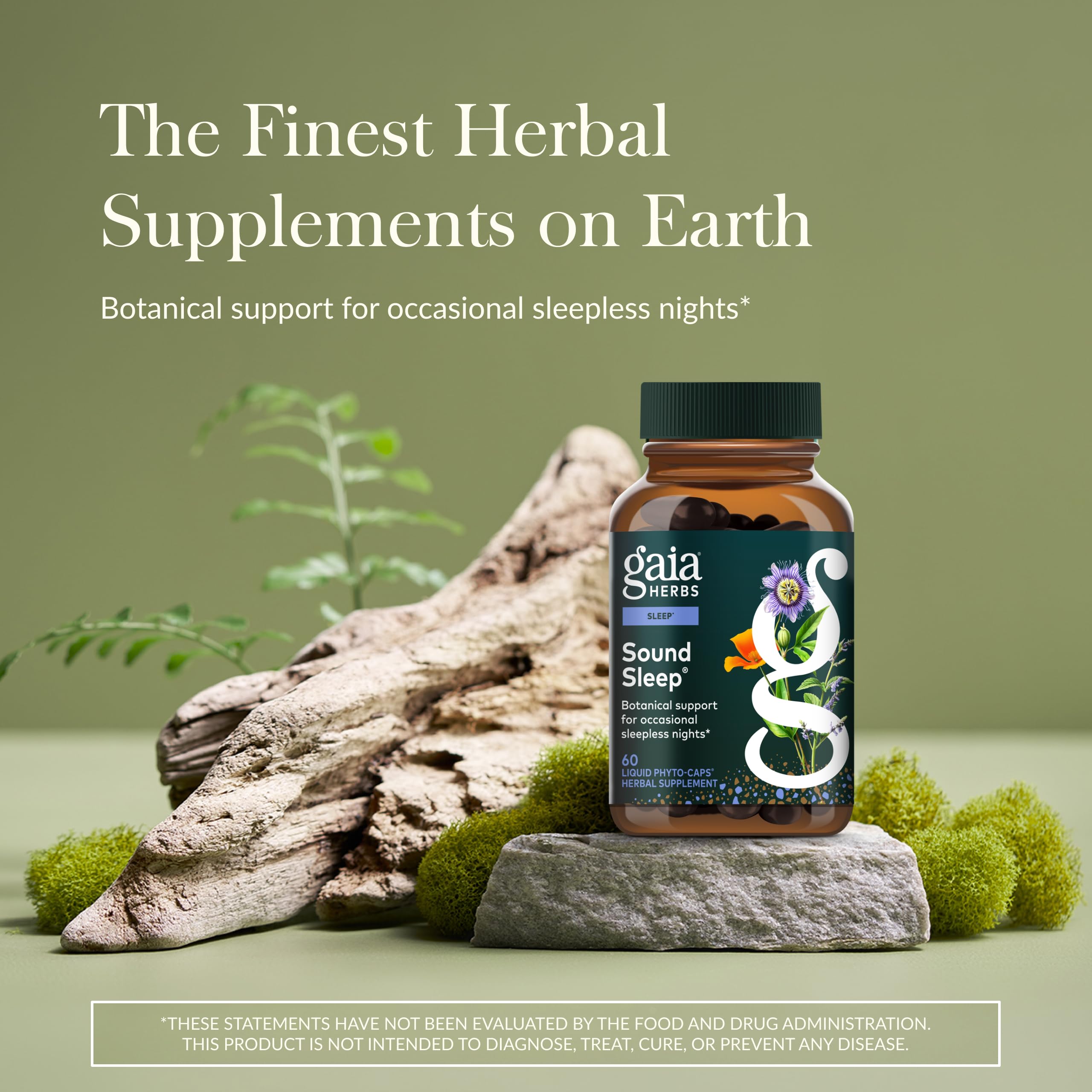120 vegan liquid phyto-capsules in Gaia Herbs Sound Sleep bottle