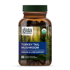 Gaia Herbs Turkey Tail Mushroom Immune Support 120 Vegan Capsules bottle