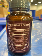 Close-up of capsule and label on Gaia product