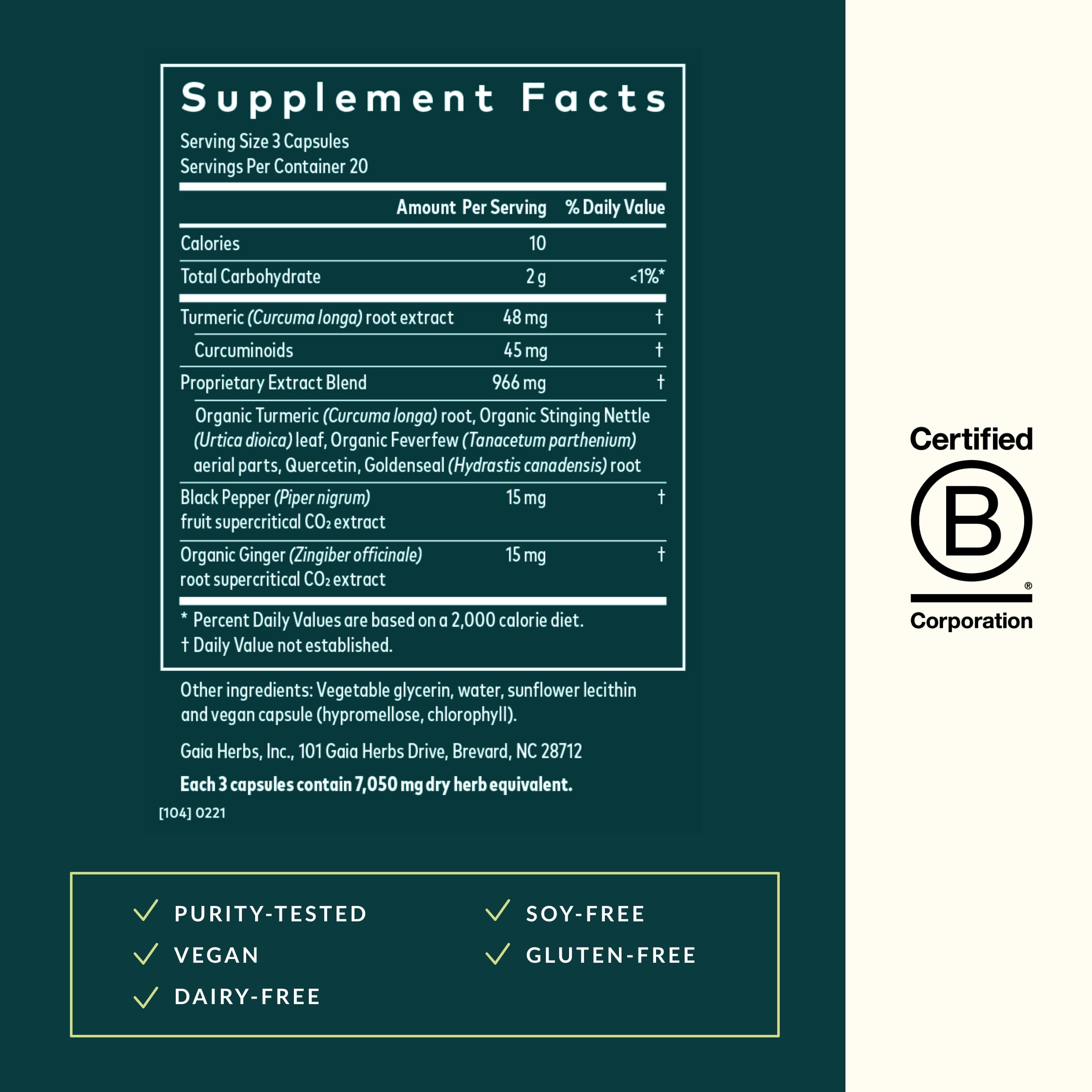 Gaia Herbs Sinus Support packaging and bottle