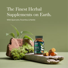 Gaia Herbs capsule close-up showing smooth vegan Phyto-Cap texture and easy swallowing