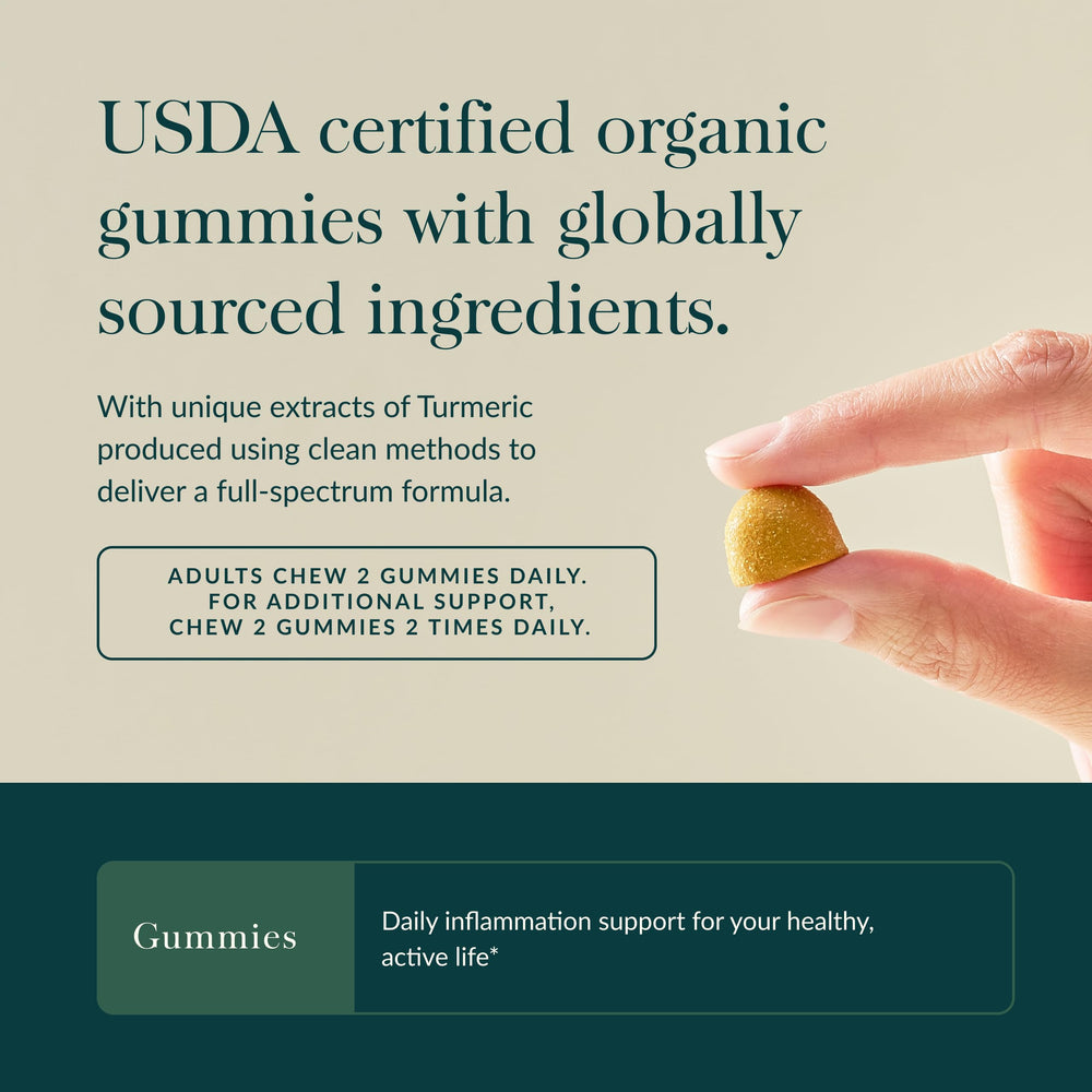USDA Organic certification badge for Gaia Herbs Turmeric Supreme Daily Gummies