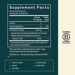 Illustration of valerian root extract and valerenic acids.