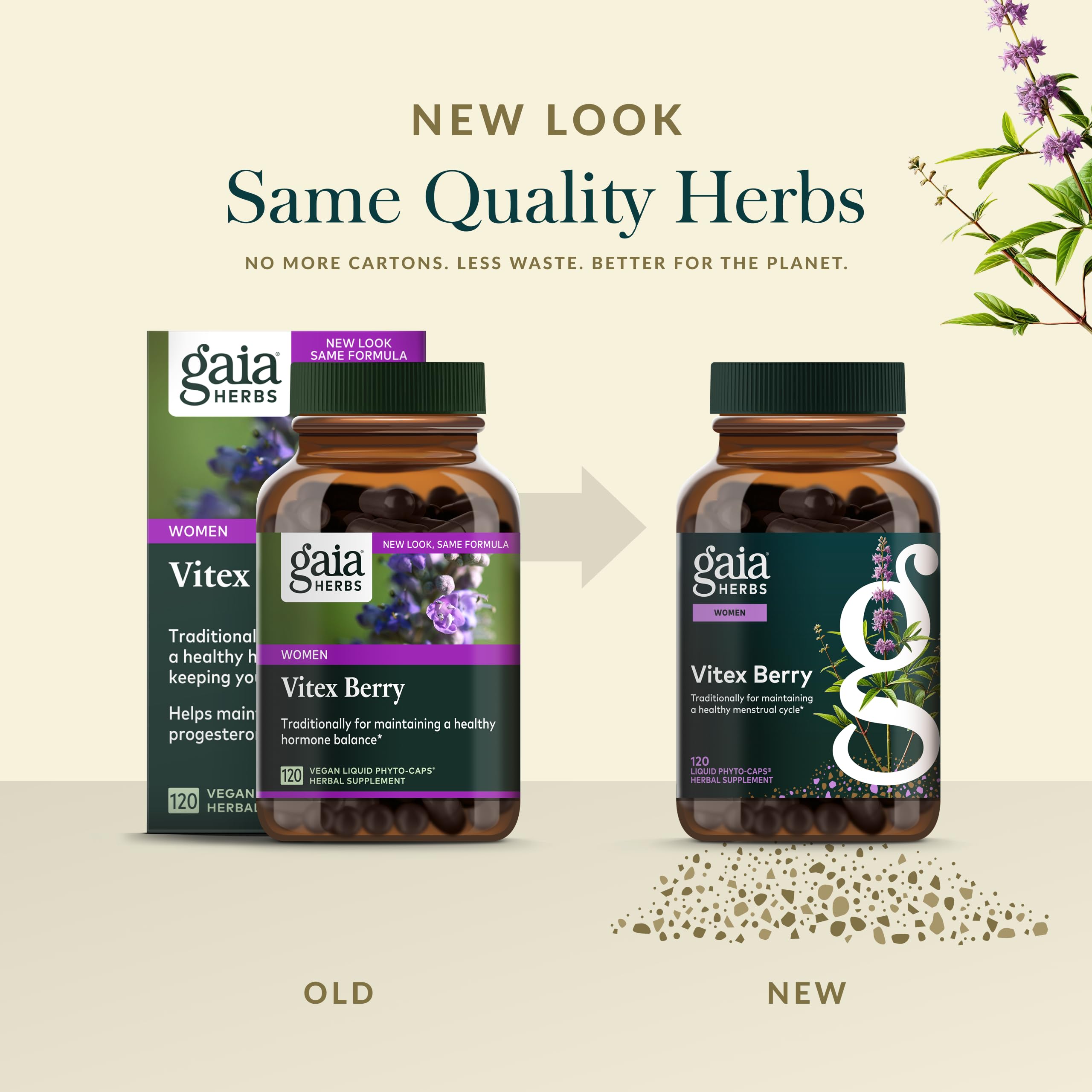 Gaia Herbs Vitex Berry phyto-capsules provide vegan-friendly supplement options.
