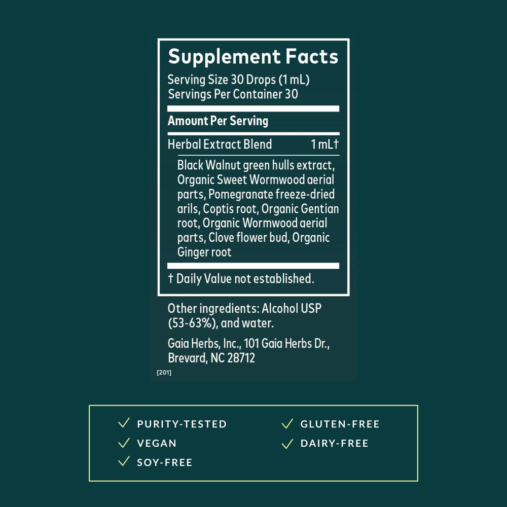 Gaia Herbs wormwood herb close-up highlighting natural botanical quality benefit