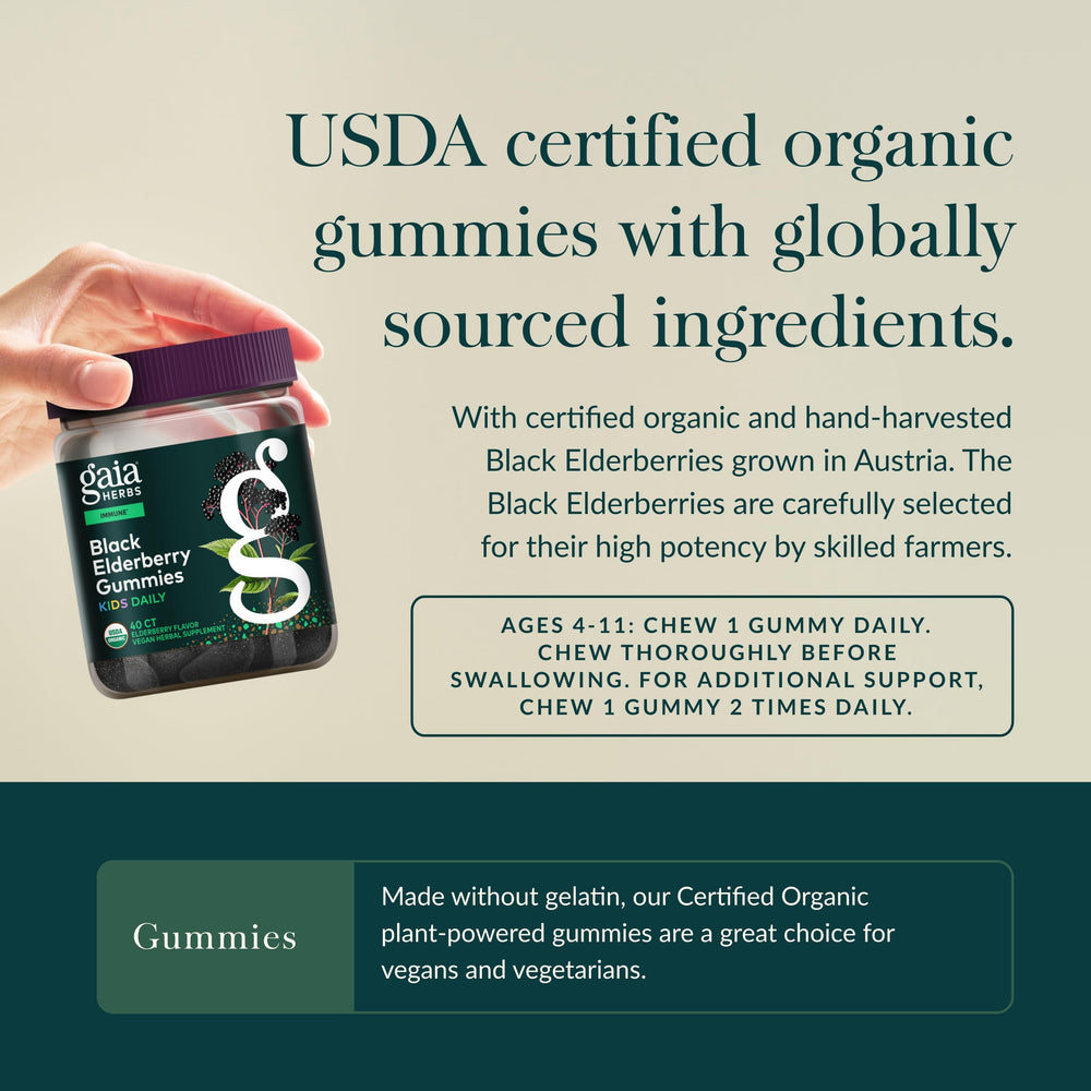 Organic and vegan purity seals on GaiaKids packaging