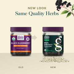 Nutrition facts panel on GaiaKids elderberry bottle