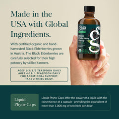 Ingredients: organic elderberries and honey for GaiaKids Syrup